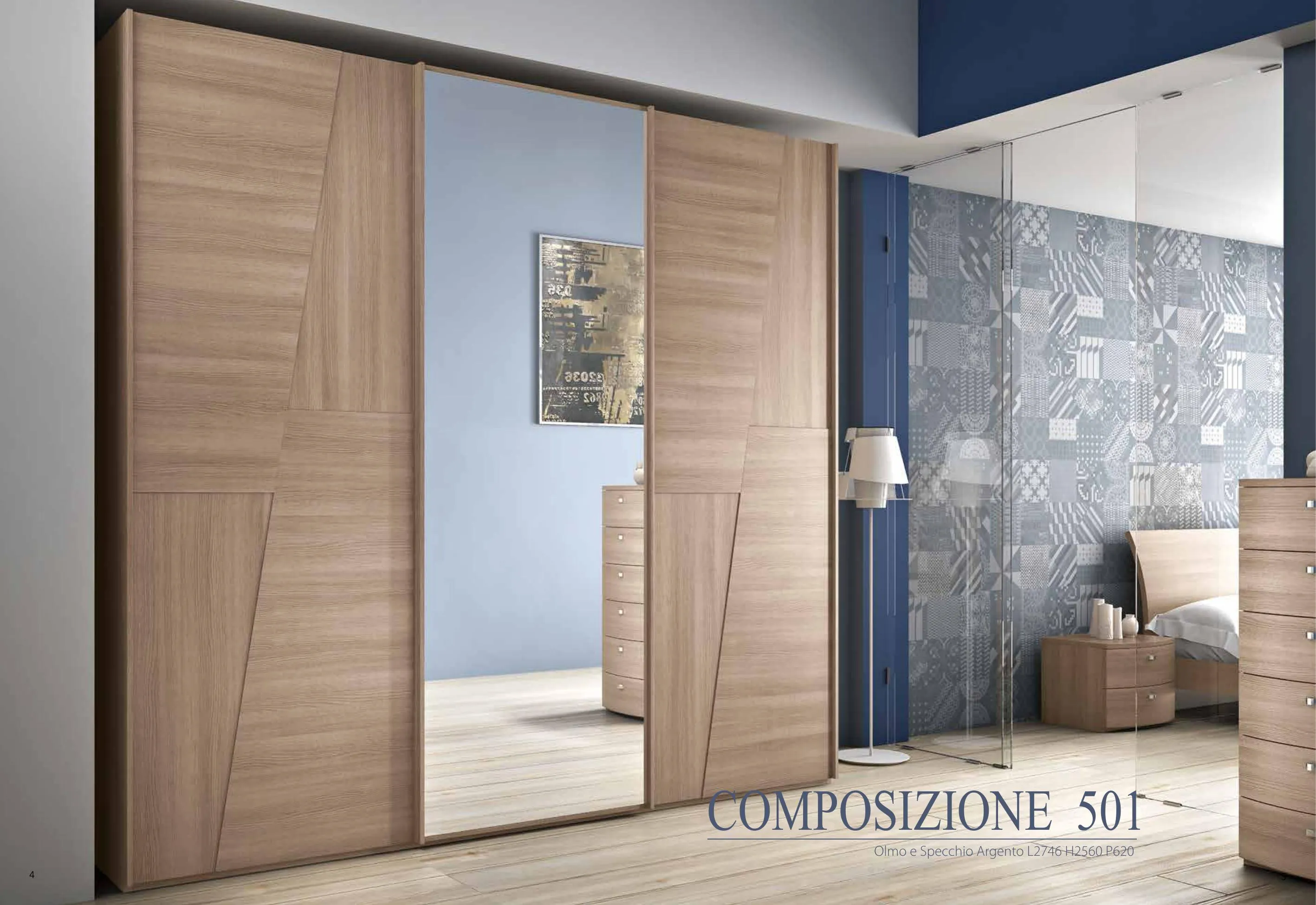 Composizione 501 — Olmo con specchio argento