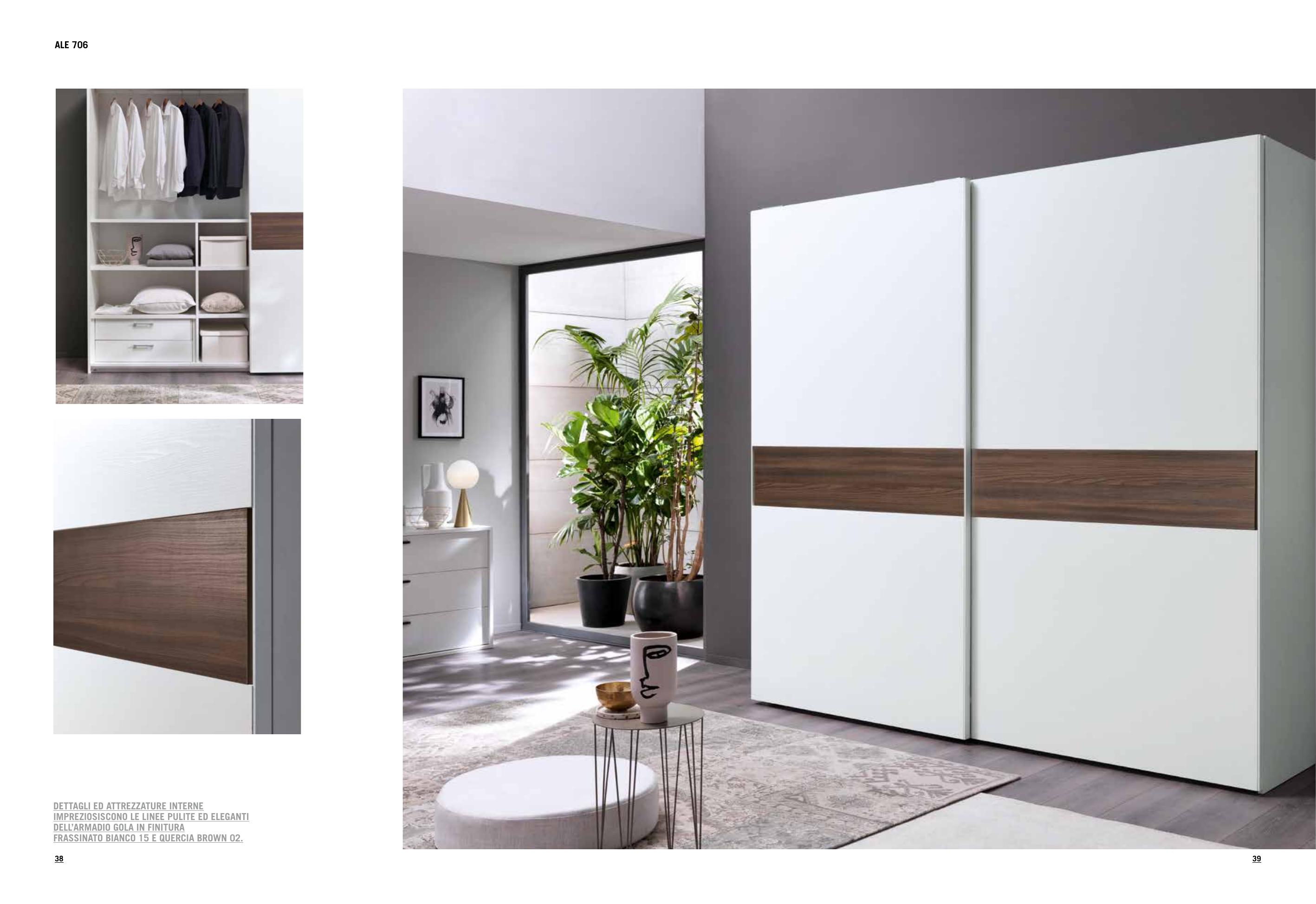 ALE 706 — Armadio Gola bianco e quercia brown con interni