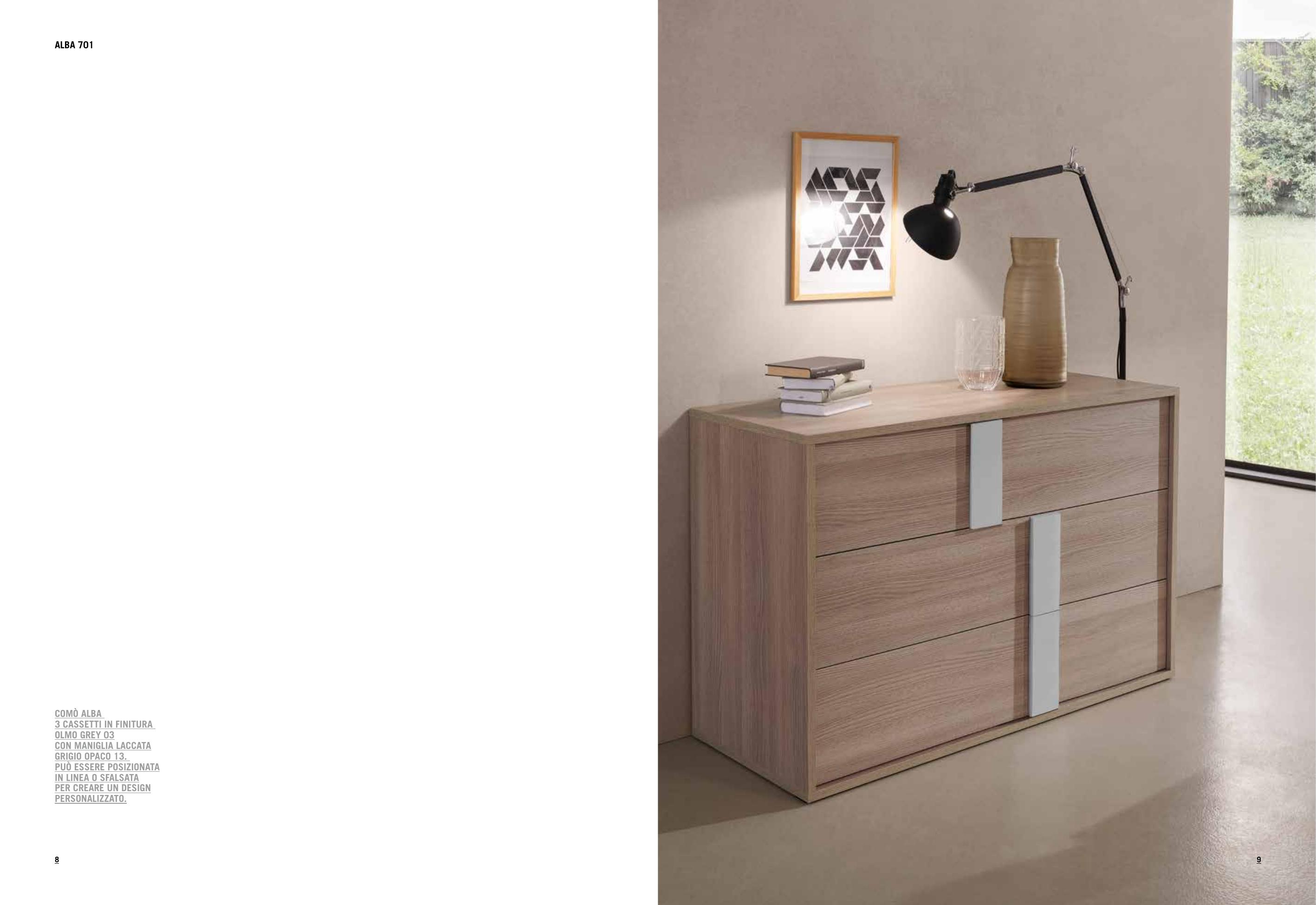 ALBA 701 — Comò cassettiera in Olmo Grey