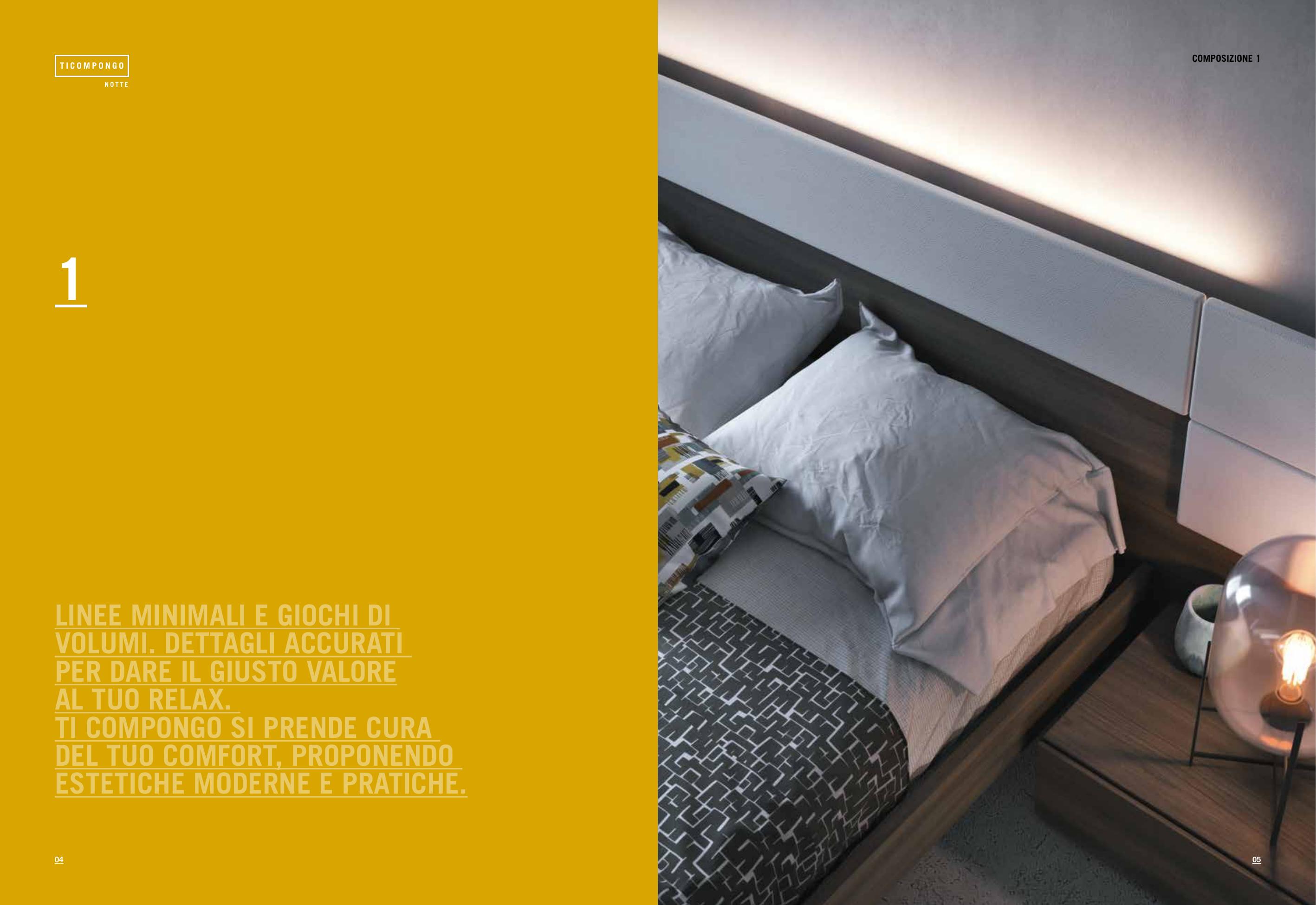 TiCompongo Notte — Dettaglio letto con illuminazione LED